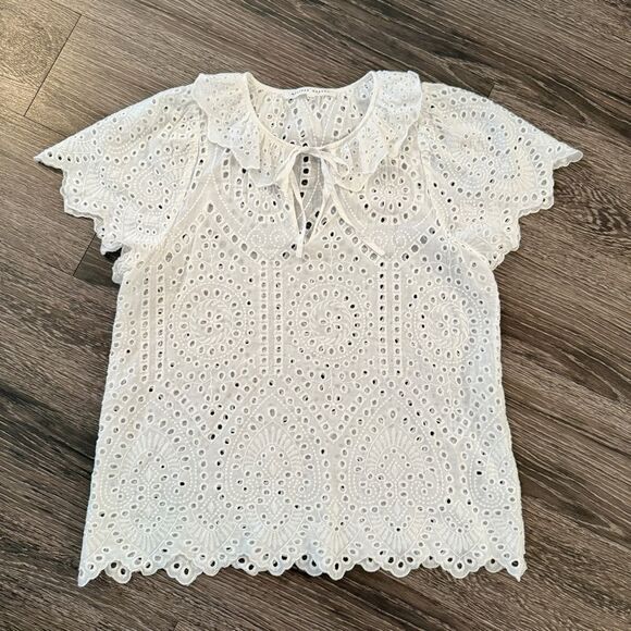 Melissa Nepton White Eyelet Blouse - Picture 1 of 7